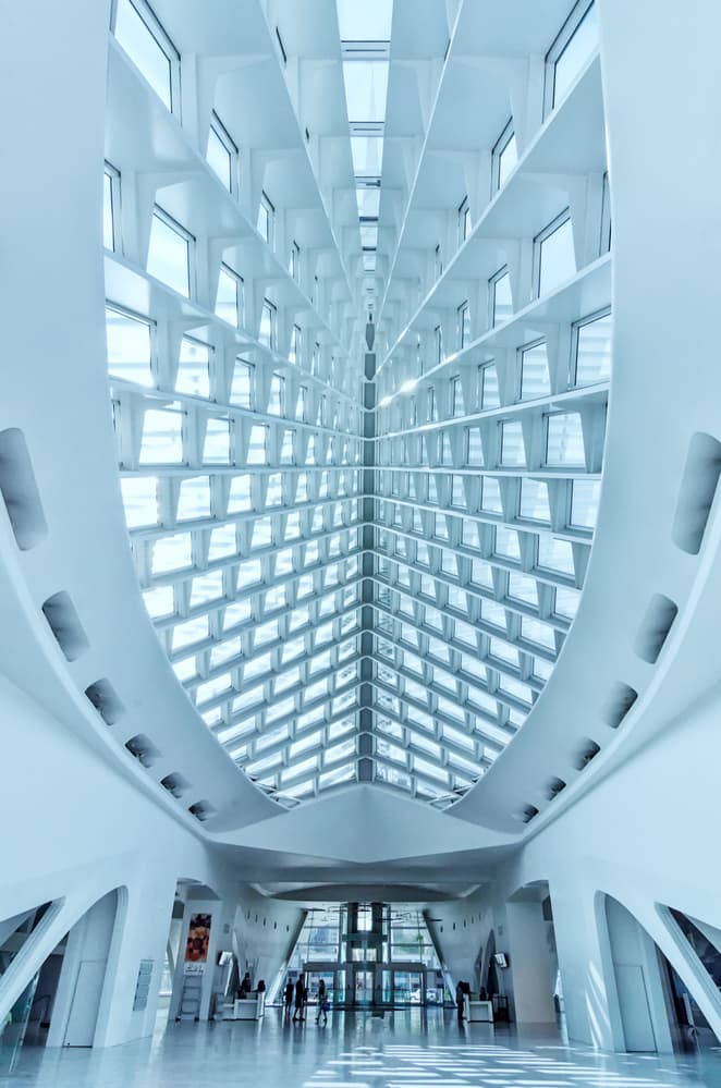 White Modern Architectural Hall by Roland Weber — canvas wall art