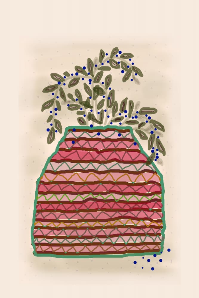 Folk Art Potted Plant by Christina Sillen — canvas wall art