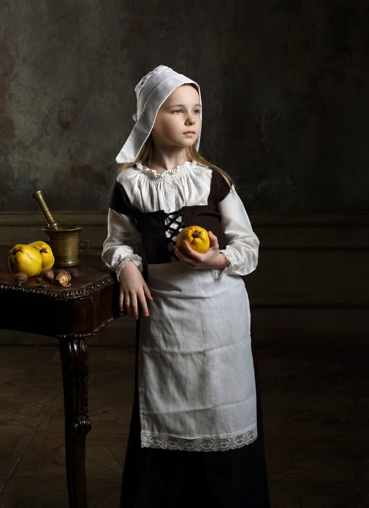 Young Girl with Quince by Victoria Glinka — canvas wall art