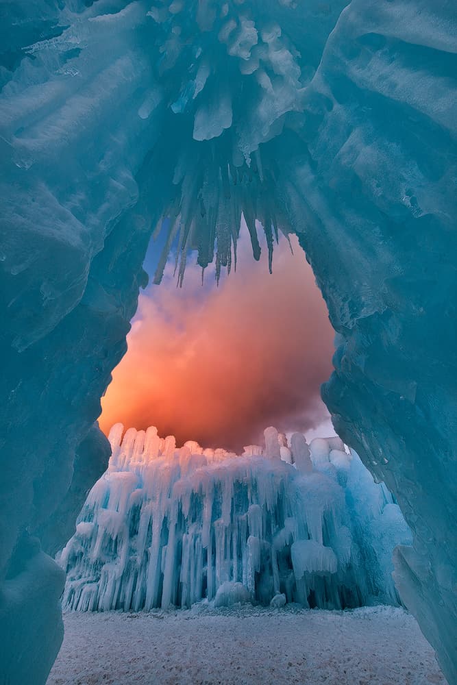 Ice Cave Sunset by Mei Xu — canvas wall art