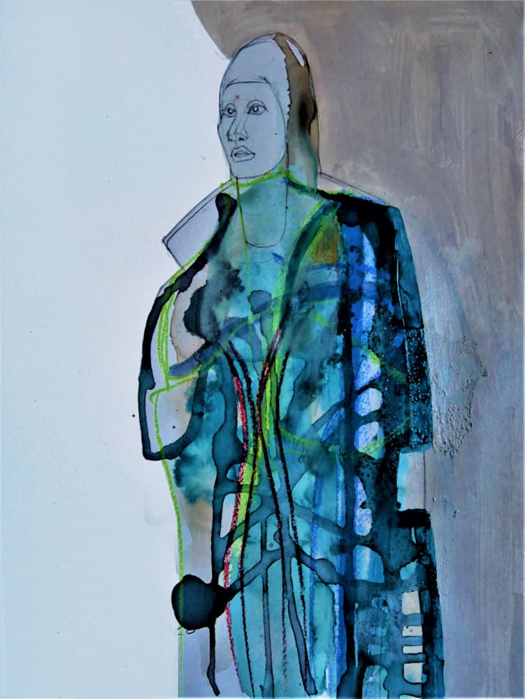 Tartan Woman by Doris Schmitz — canvas wall art