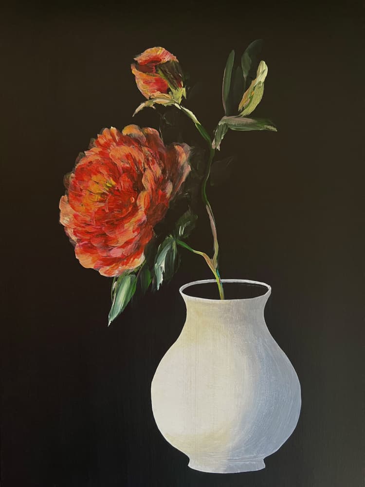Vibrant Peony Bloom by Marina Kozyr — canvas wall art