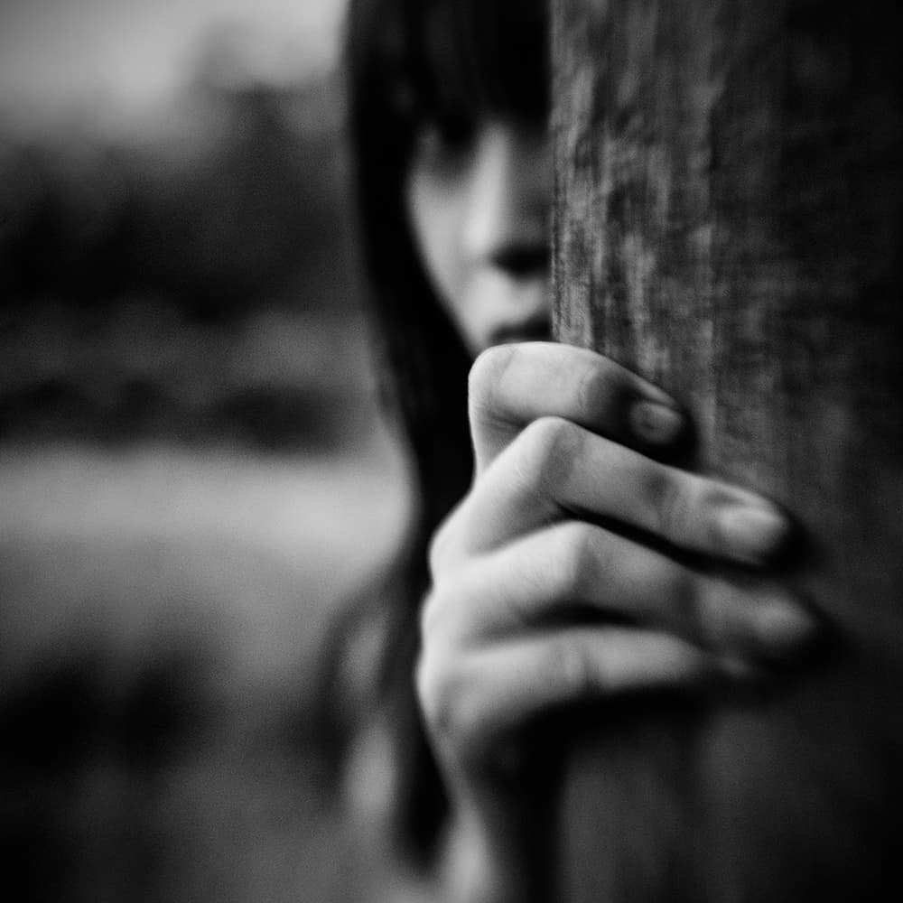 Shy Girl Peeking by Ajie Alrasyid — canvas wall art