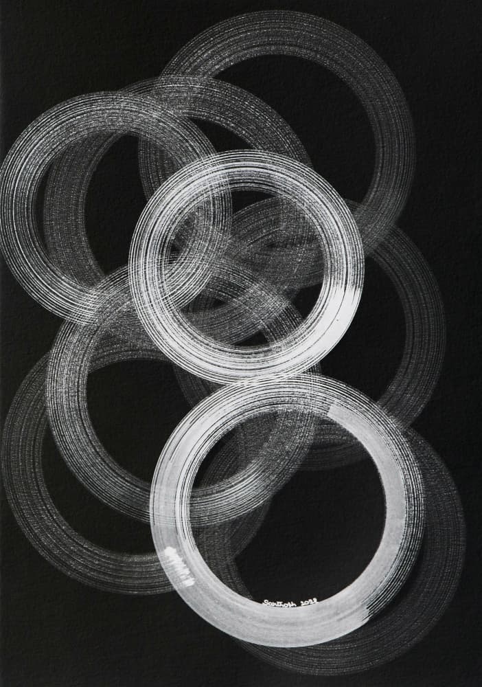 Swirling Abstract Rings by Santhosh ch — canvas wall art