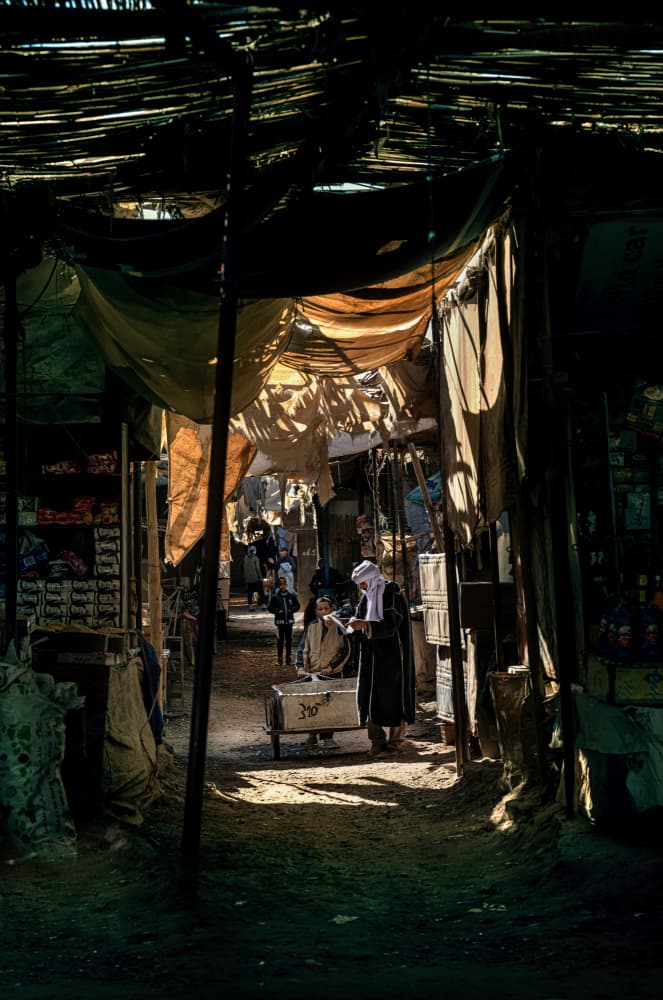 Sun Dappled Market Alley by Waldemar Szmidt — canvas wall art