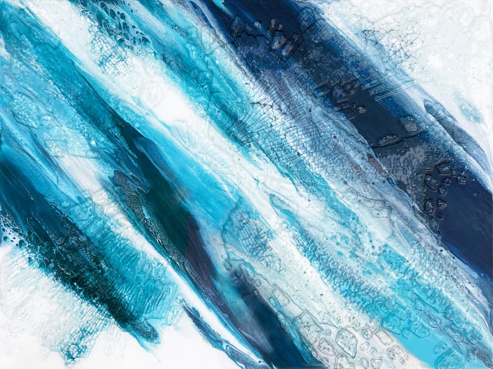 Aqua Wave Motion by Alyson Storms — canvas wall art