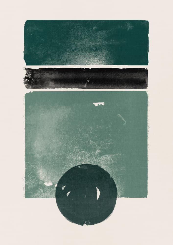 Modern Green Composition by Ema Paraschiv — canvas wall art