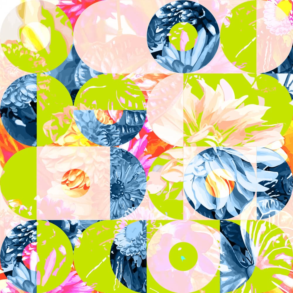 Vibrant Floral Geometry by Uma Gokhale — canvas wall art