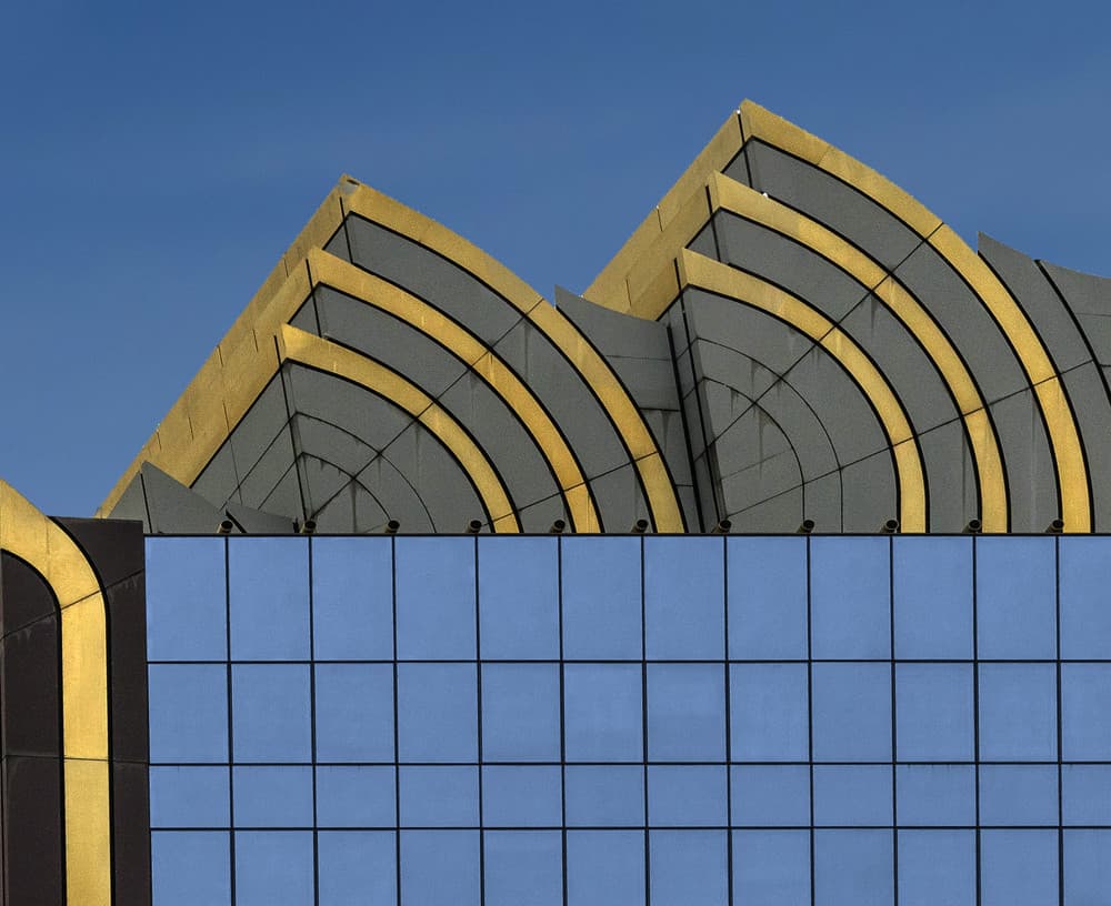 Modern Golden Curves by Jef Van den Houte — canvas wall art