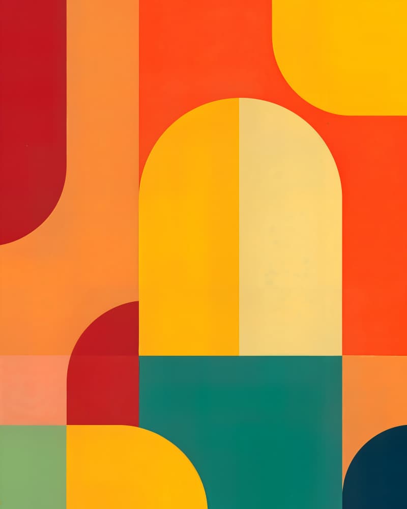 Modern Geometric Arches by Uma Gokhale — canvas wall art