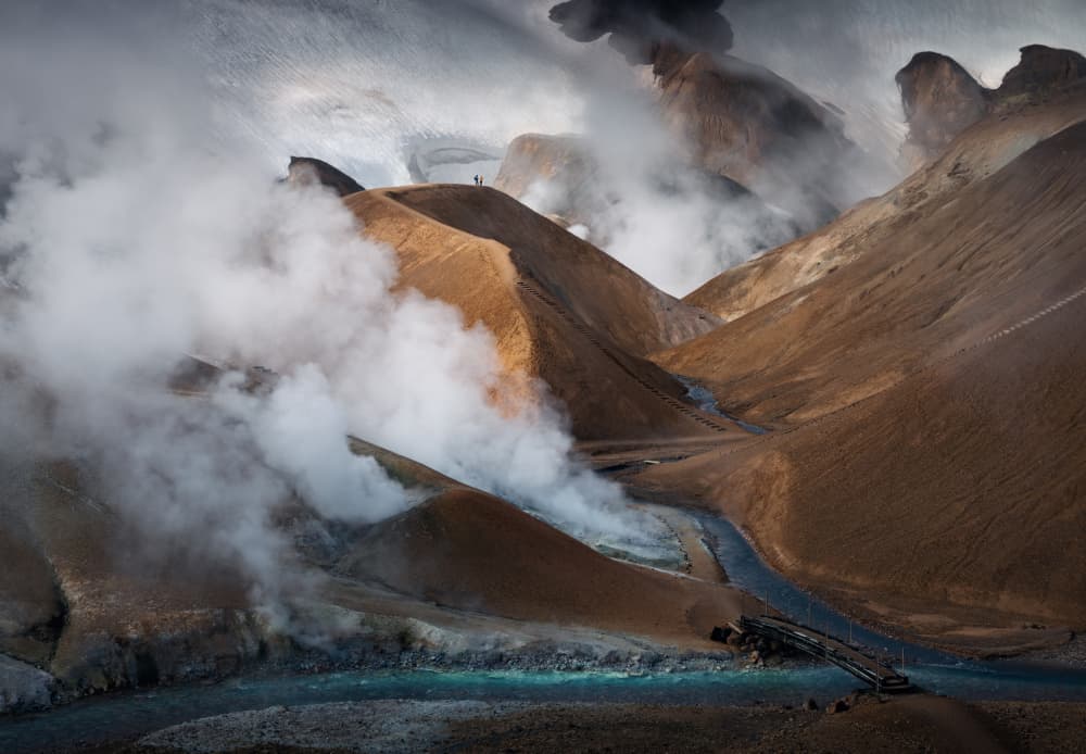 Steaming Volcanic Valley by Karol Nienartowicz — canvas wall art