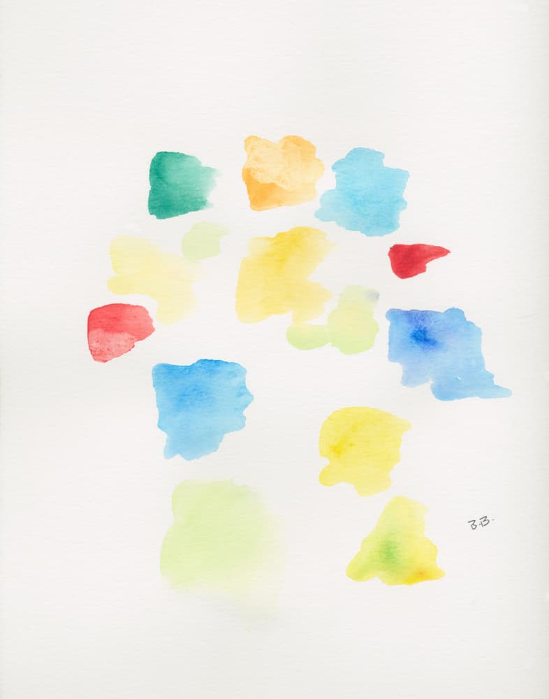 Colorful Watercolor Shapes by Bronwyn Baker — canvas wall art