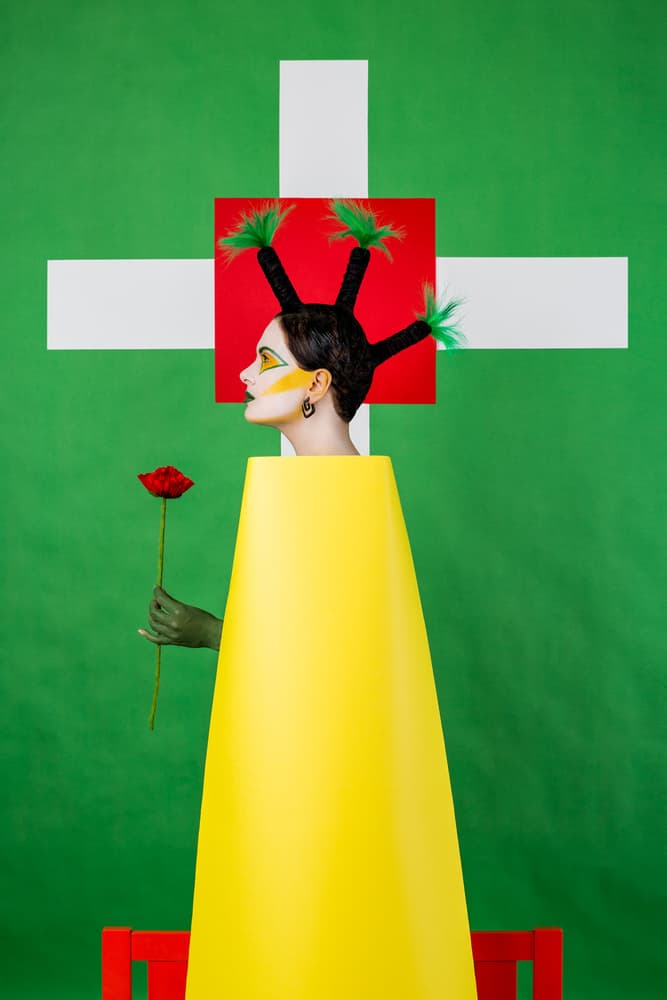 Vibrant Geometric Portrait by Photographer — canvas wall art