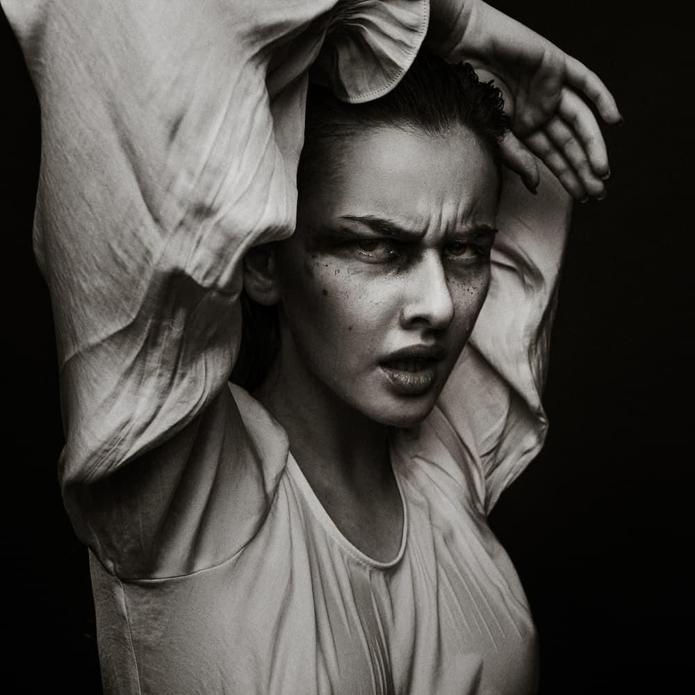 Intense Woman's Gaze by Martin Krystynek MQEP — canvas wall art