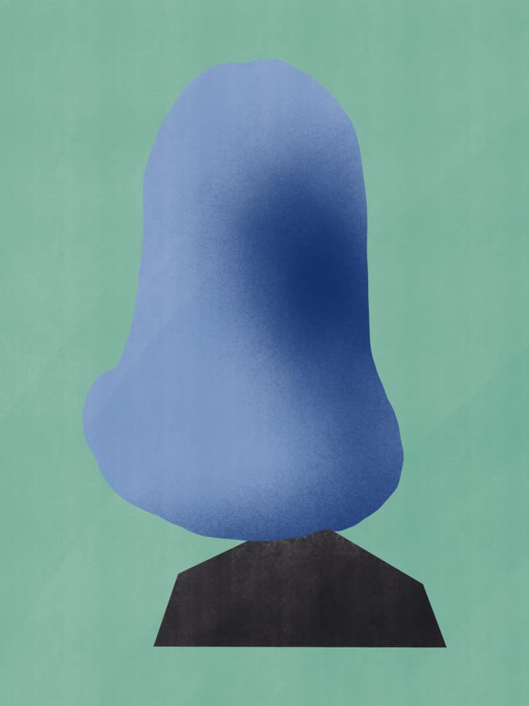 Serene Blue Head Shape by Little Dean — canvas wall art