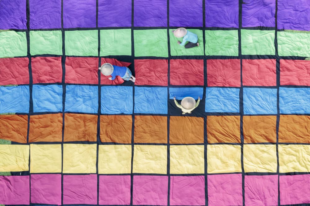 Vibrant Fabric Grid by Gatot Herliyanto — canvas wall art