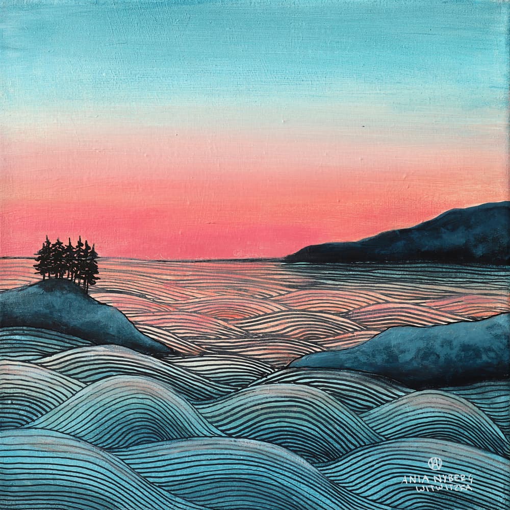 Coastal Pink Sunset by Ania Witwitzka — canvas wall art