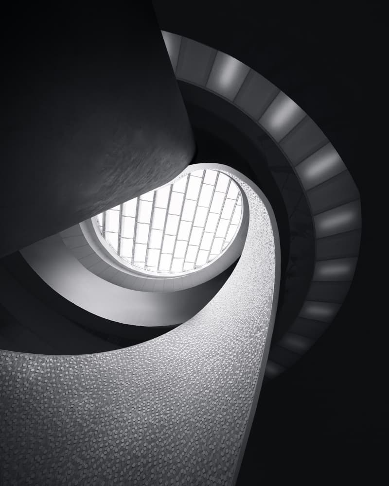 Spiral Staircase Light by Olavo Azevedo — canvas wall art