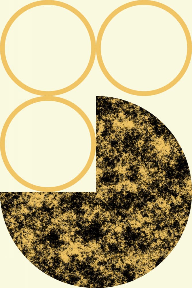 Golden Textured Circles by Petr Strnad — canvas wall art