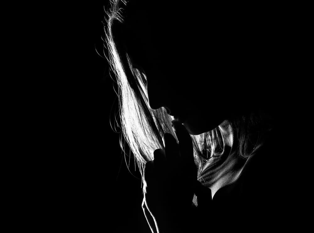 Silent Woman Profile by Paulo Medeiros — canvas wall art