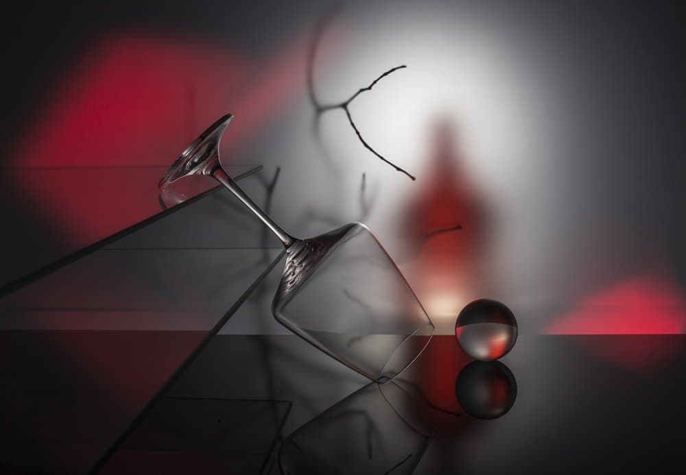 Martini Glass Red Glow by Evgeniy Popov — canvas wall art