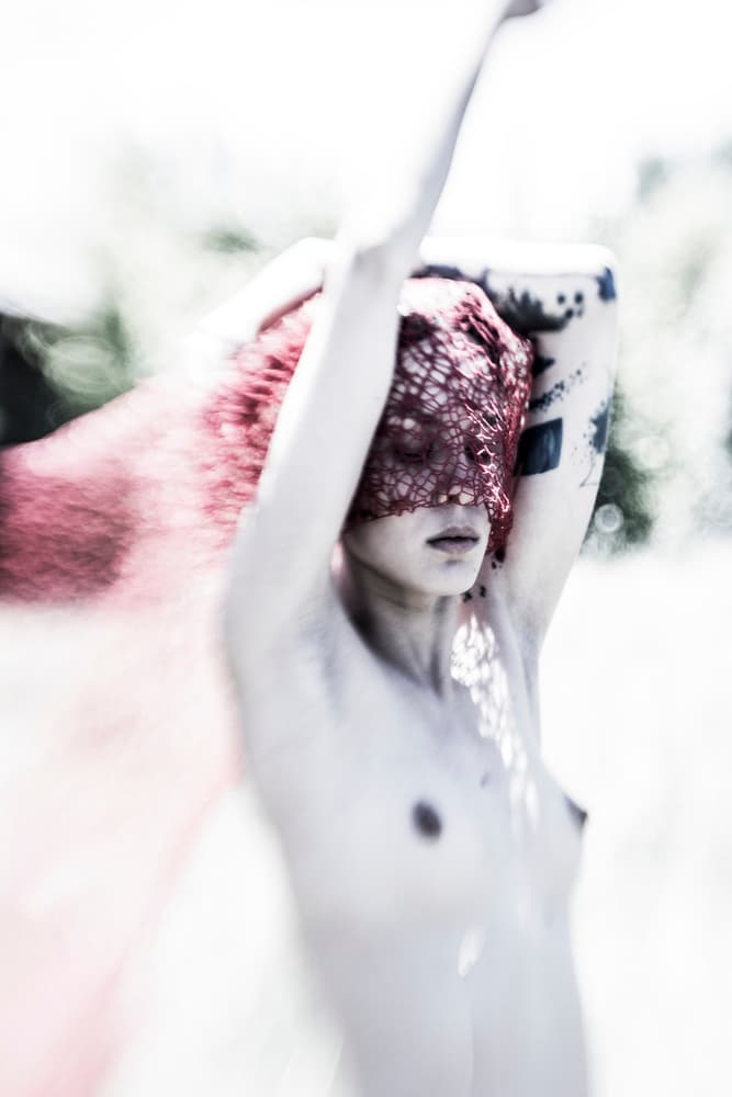 Mysterious Red Veil by Bogdan Bouşcă — canvas wall art