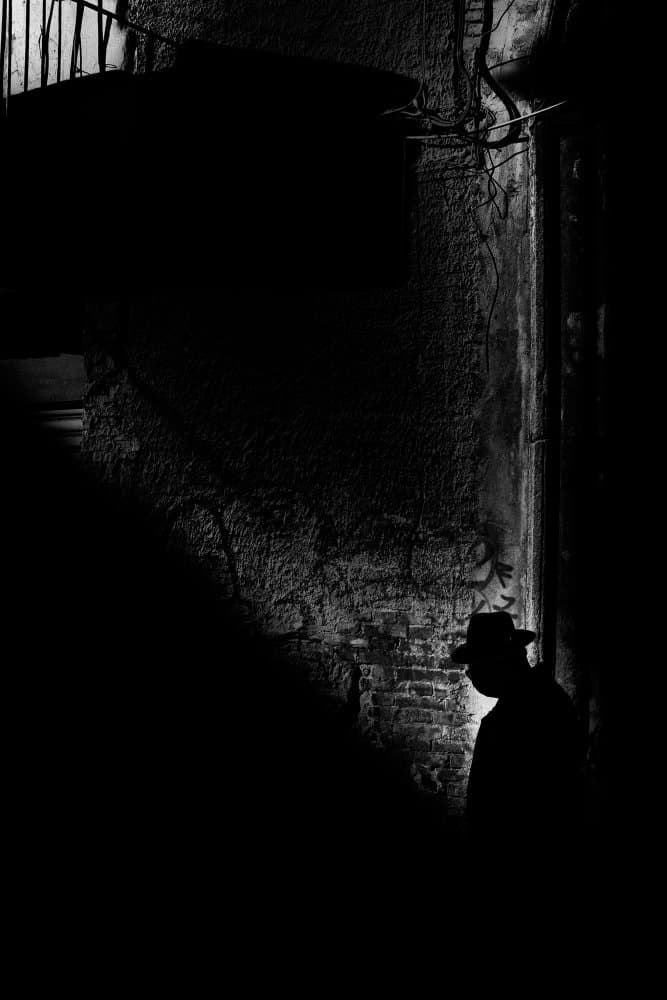 Dark Alley Silhouette by Antonio Grambone — canvas wall art