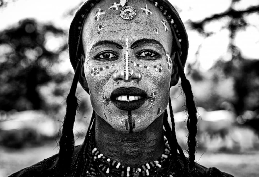 Ornate Tribal Portrait by Joxe Inazio Kuesta Garmendia — canvas wall art