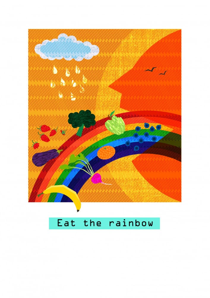 Vibrant Food Rainbow by Jade Mooc-Evans — canvas wall art