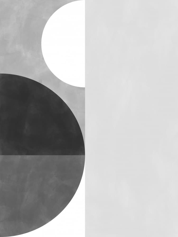 Monochrome Circle Geometry by Elena Ristova — canvas wall art