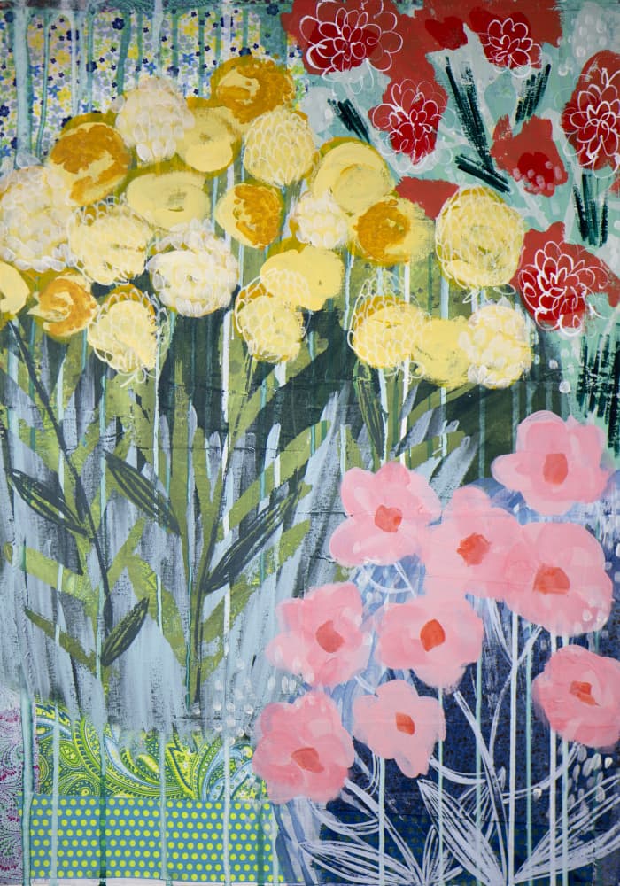 Vibrant Garden Blooms by Shelley Hampe — canvas wall art