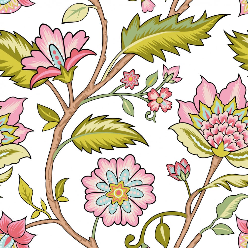 Pink Floral Pattern by Elena Dorosh — canvas wall art