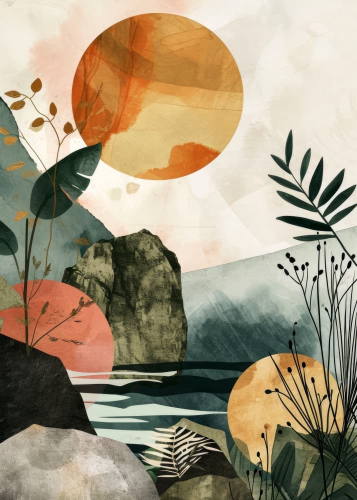 Serene Abstract Landscape by Justyna Jaszke — canvas wall art