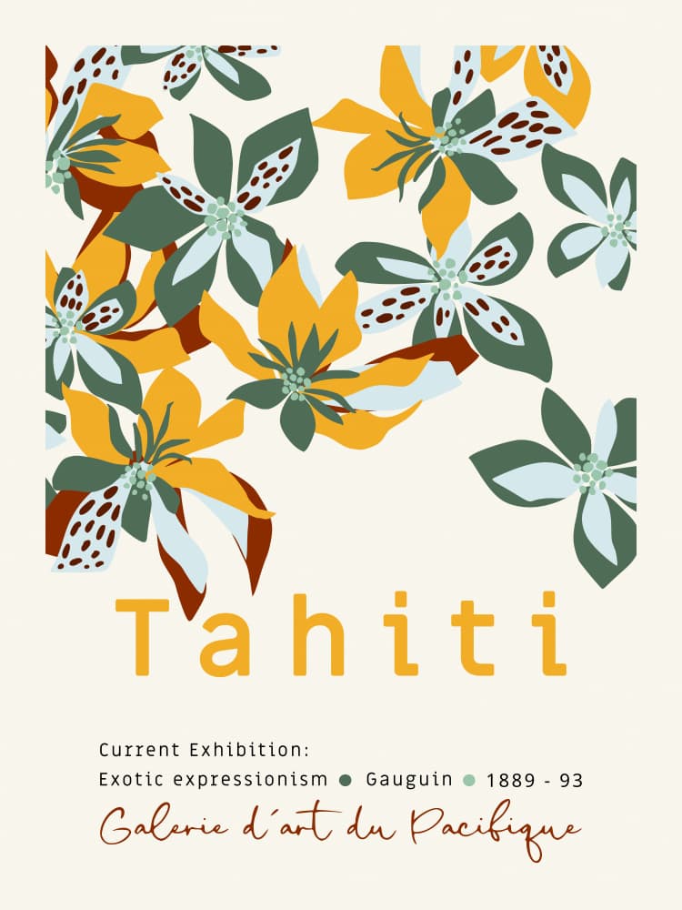 Tahiti Tropical Flowers by Annick — canvas wall art