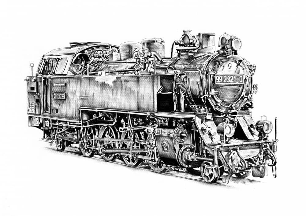 Vintage Steam Locomotive by Kulik — canvas wall art