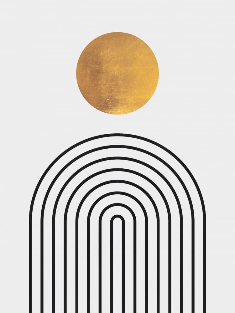 Modern Arch Golden Circle by Vitor Costa — canvas wall art