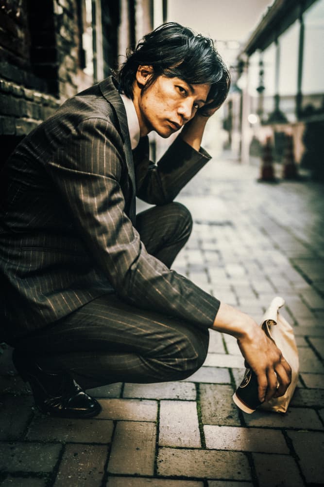 Thoughtful Man City Street by Kurosaki Sangan — canvas wall art
