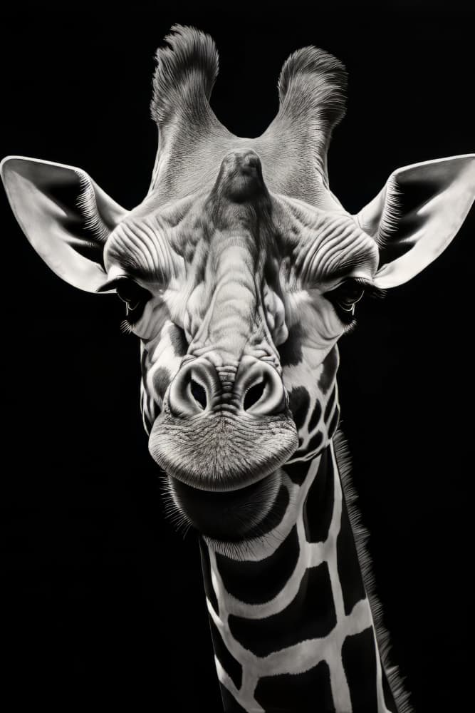 Gentle Giraffe Portrait by Bilge Paksoylu — canvas wall art