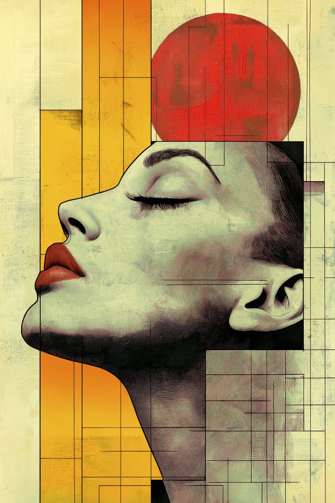 Serene Profile In Gold by Mauro — canvas wall art