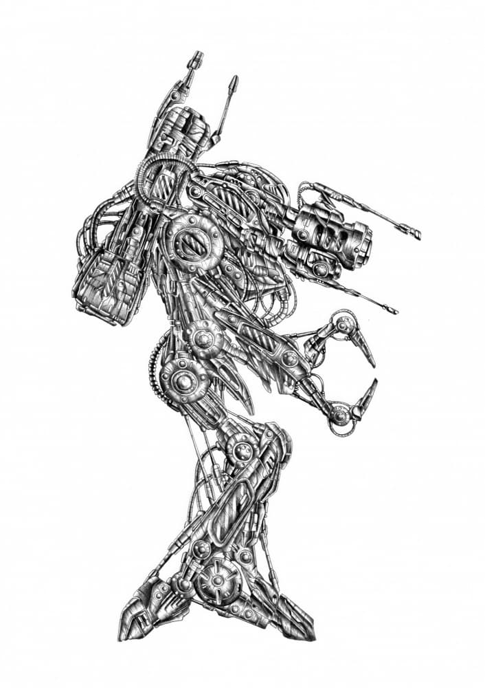 Futuristic Robot Warrior by Kulik — canvas wall art