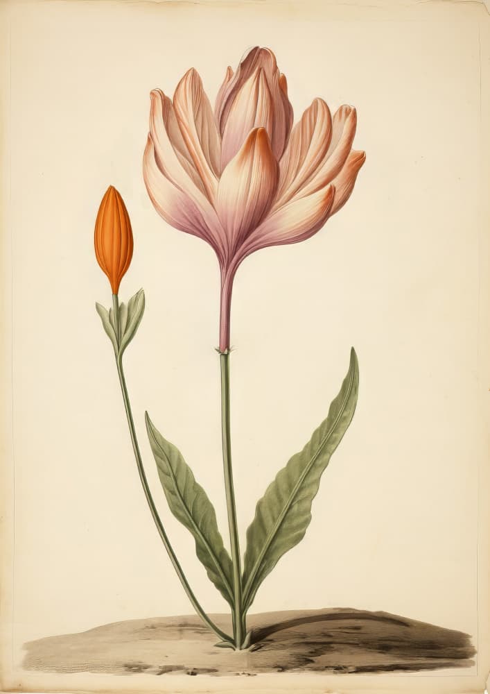 Elegant Botanical Bloom by Bilge Paksoylu — canvas wall art