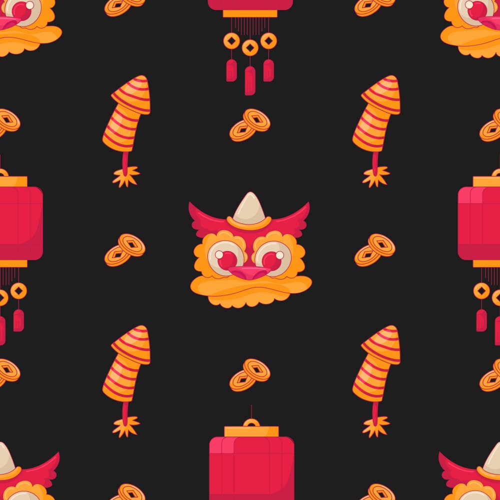 Lucky Chinese New Year Pattern by Marika Barsrsind β canvas wall art