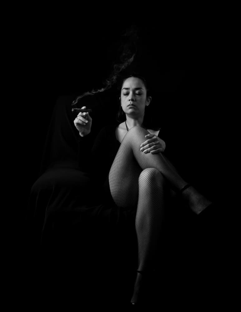 Femme Fatale Cigar by Thierry Lagandré (Transgressed Light) — canvas wall art