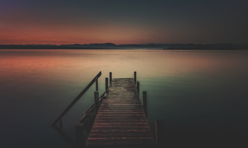 Calm Pier Sunset by Ulrike Eisenmann — canvas wall art