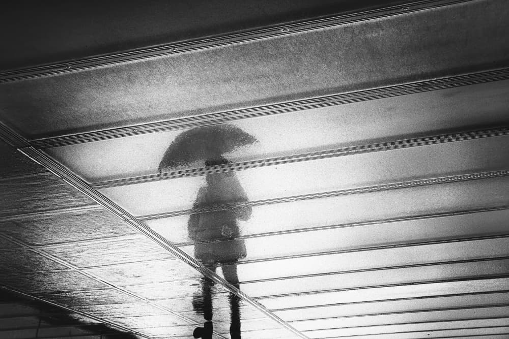 Urban Rainy Umbrella by Damijan Sedevcic — canvas wall art