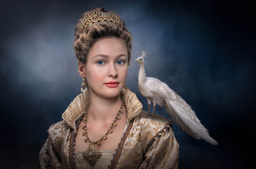 Queen with White Peacock by Marcel Egger — canvas wall art