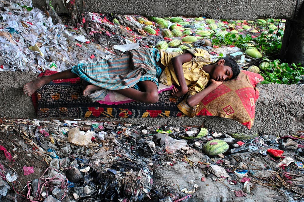 Boy's Slumber in Squalor by MD MAHABUB HOSSAIN KHAN — canvas wall art