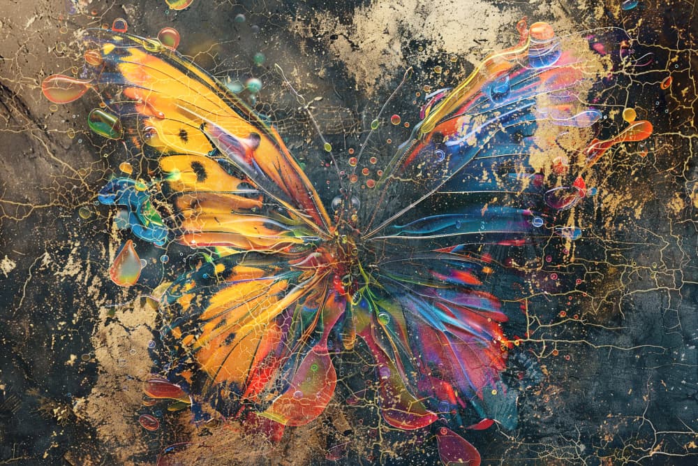 Colorful Butterfly Abstract by Rafal Kulik — canvas wall art