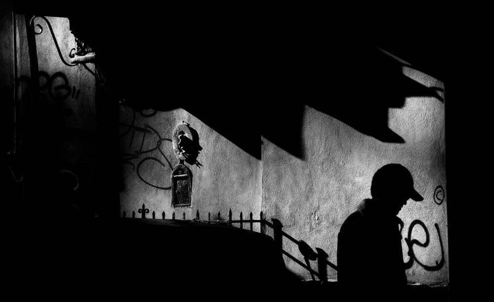 Urban Silhouette Graffiti by Antonio Grambone — canvas wall art