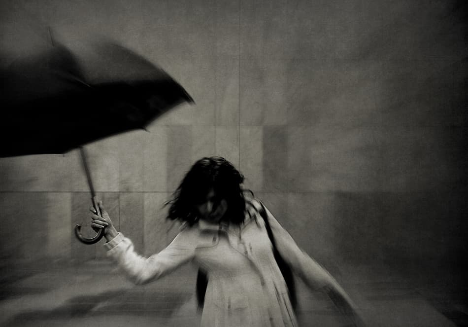 Woman Against The Wind by Keisuke Ikeda @ blackcoffee — canvas wall art